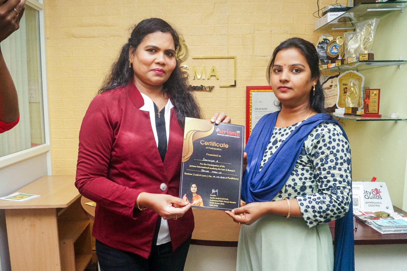 Jarisma Official Certificate Presentation with Founder Mrs. Marie Marianne